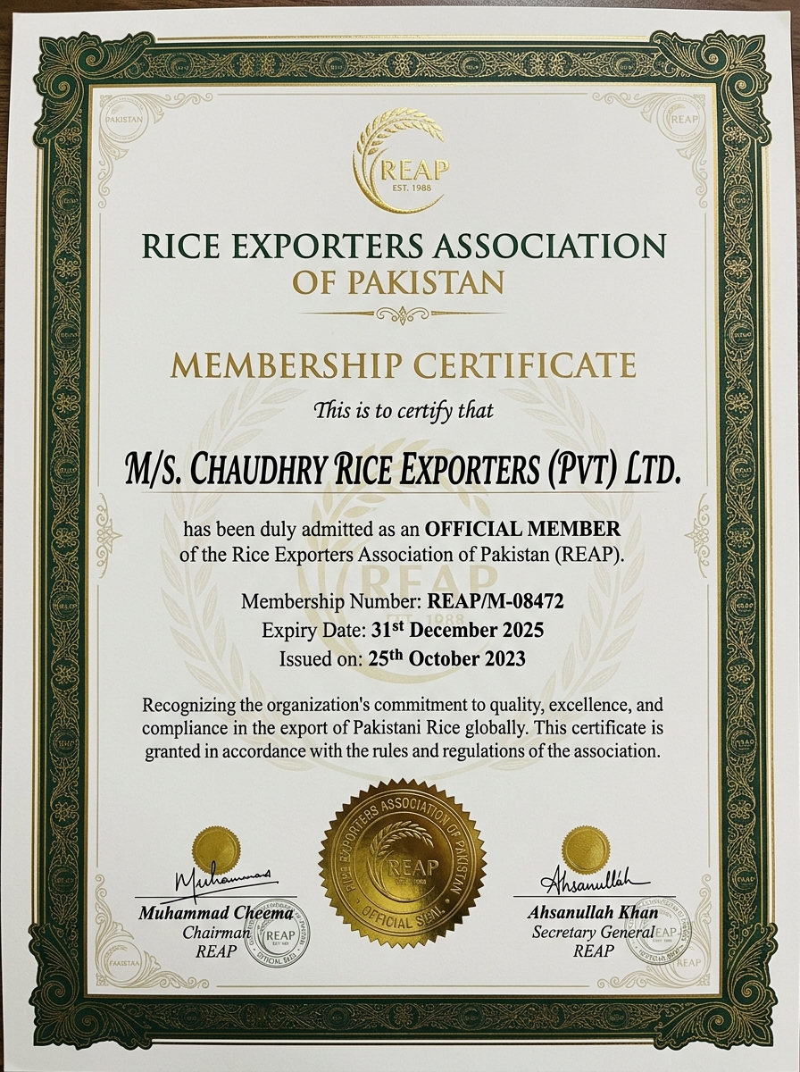 REAP Official Certificate